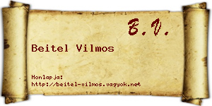 Beitel Vilmos névjegykártya